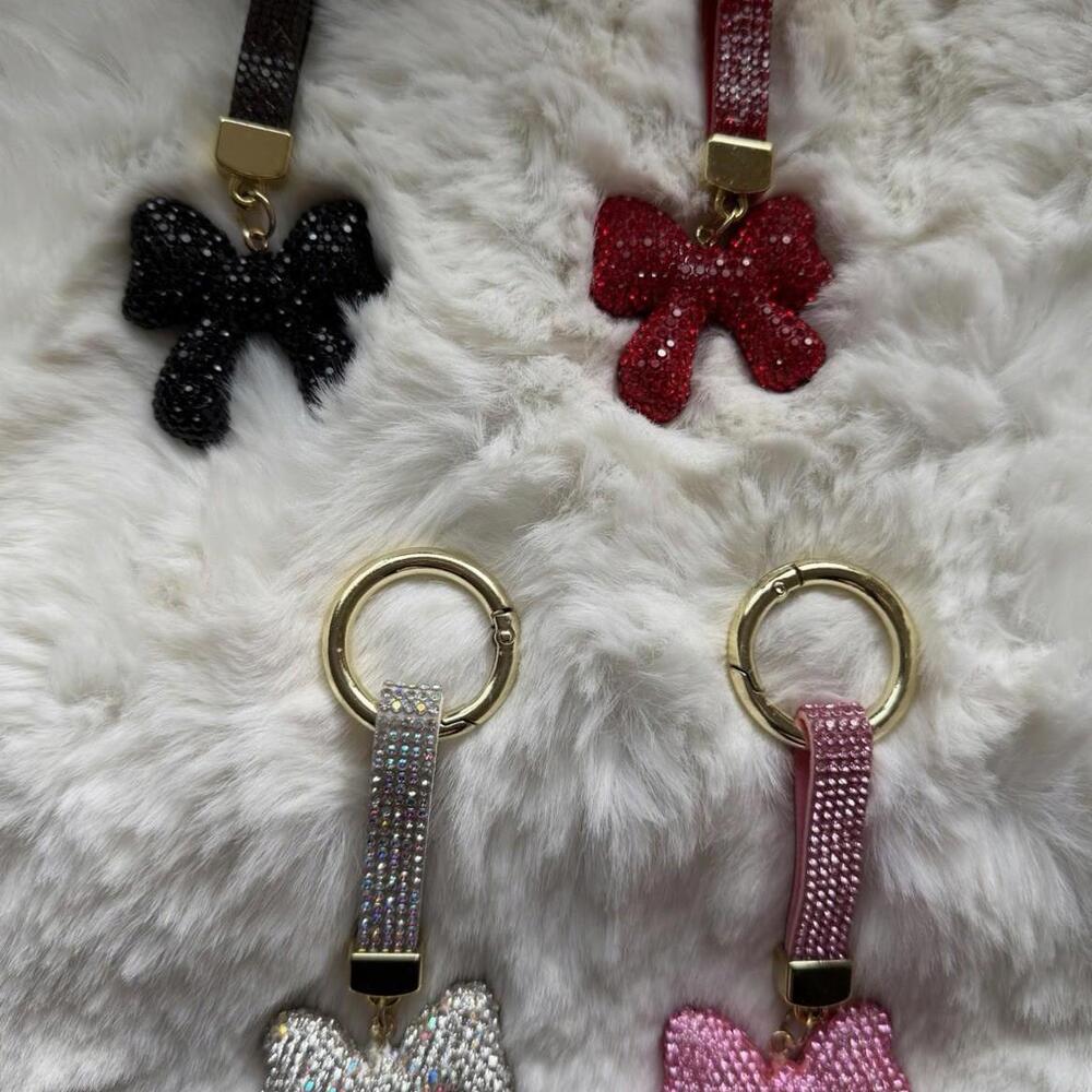 Bow Rhinestone Keychain NEW